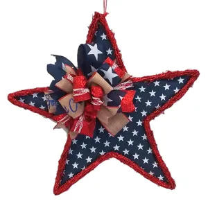 4th of July Grapevine Wreath - Star Navy Blue Red