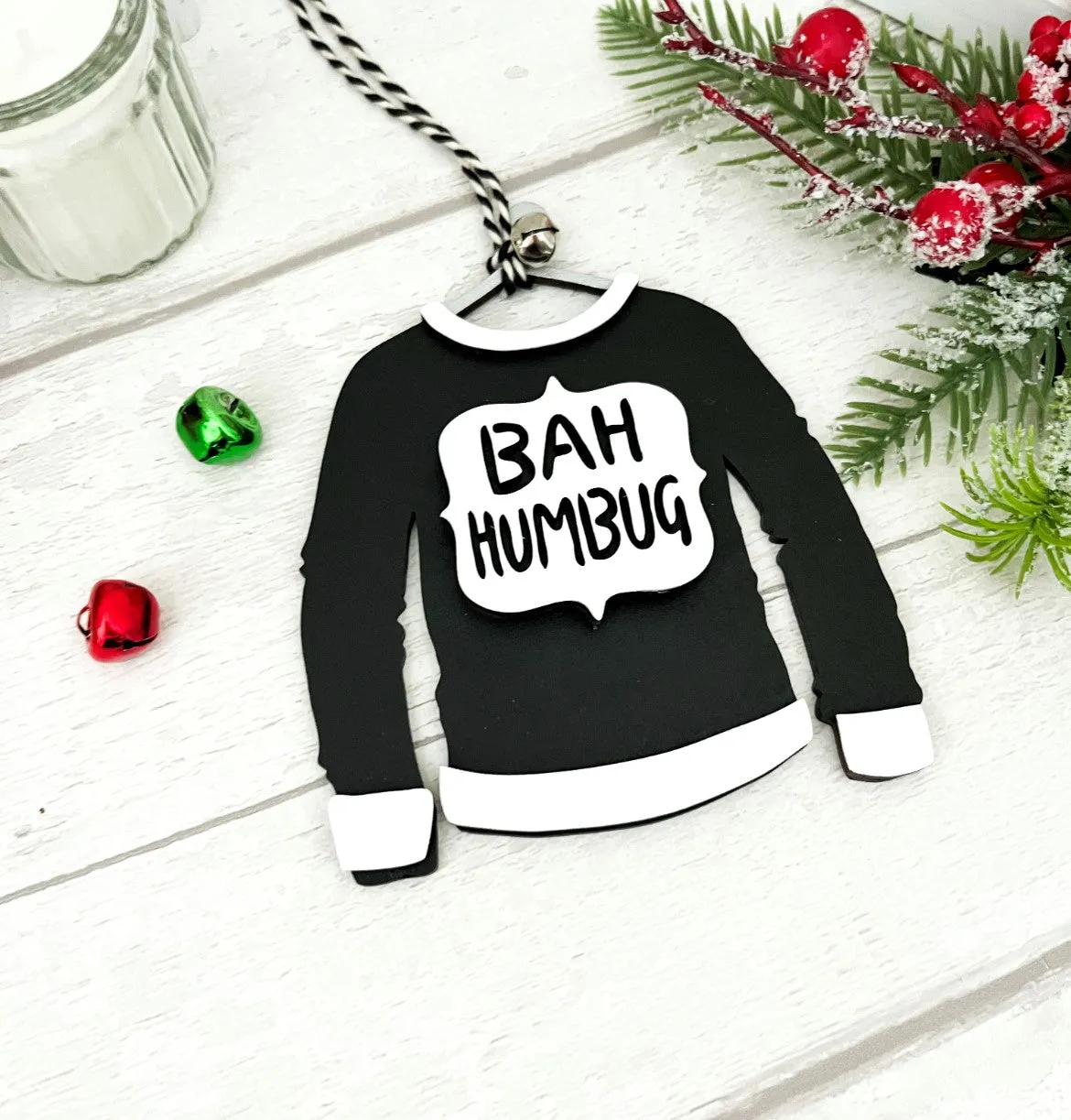 'Bah Humbug' Christmas Jumper Tree Decoration