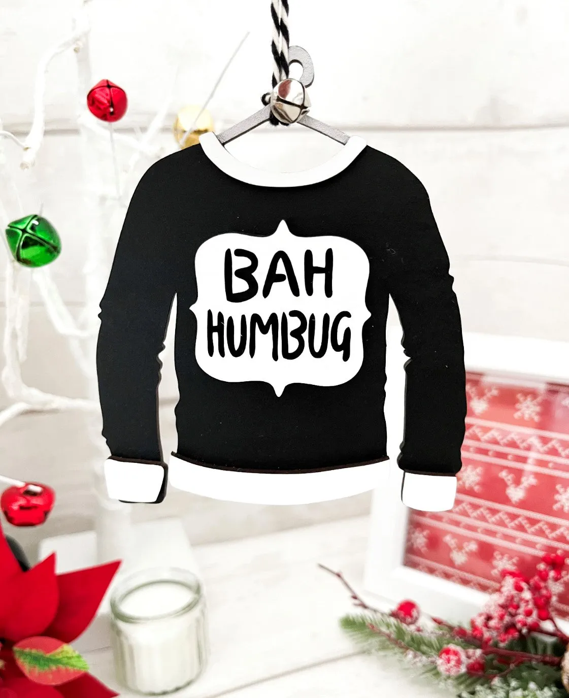 'Bah Humbug' Christmas Jumper Tree Decoration