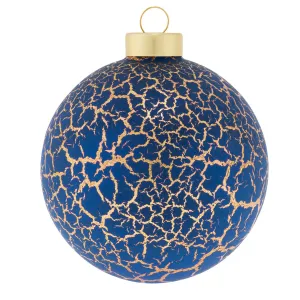 Blue And Gold Crackled Ornament