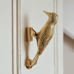 Brass Woodpecker Door Knocker