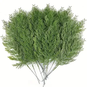 Bulk 40Pcs Christmas Faux Cedar Stems Artificial Pine Branches for Wreath Crafts Wholesale