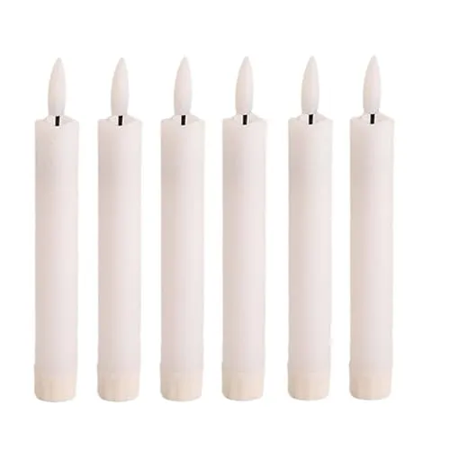 CALANDIS® 6X Led Pillar Candles Decor Flameless Candles for Holiday Halloween New Year White | 6Pcs Led Pillar Candles