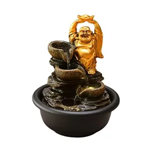 CALANDIS® Tabletop Water Fountain Buddha Statue for Office Farmhouse Birthday Gifts Fortune Buddha'