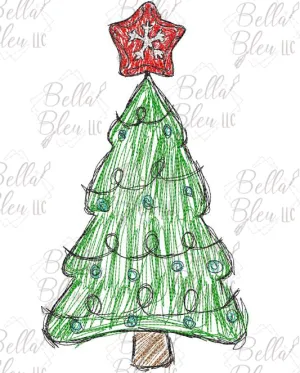 Christmas Tree Scribble Sketchy