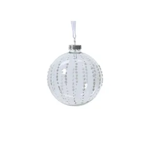 Decoris 10cm Glass Snowdrop Bauble