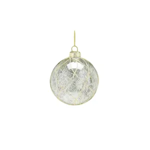 Festive 8cm Gold Crackle Effect Bauble