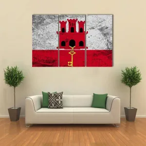 Flag Of Gibraltar Canvas Wall Art