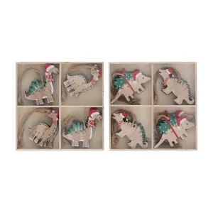 Gisela Graham Wood 13cm Box of 8 Dinosaurs (Choice of 2)