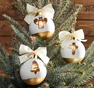 Gold Painted Ball Ornaments