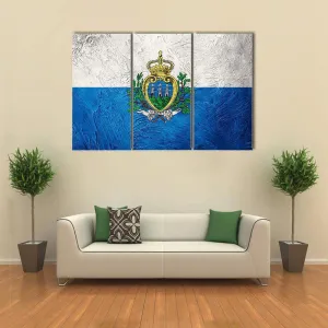 Grunge San Marino Flag Canvas Wall Art