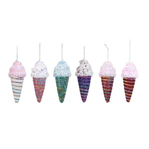 Hanging Rainbow Icecream Cone Asst