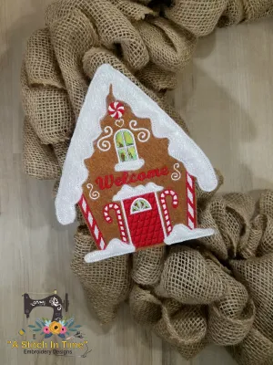 ITH Wreath Decor Gingerbread House (6x10 hoops)