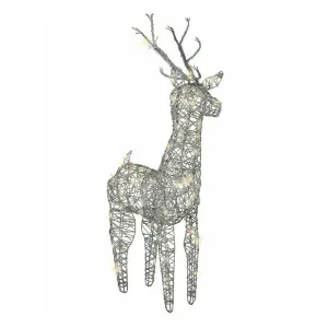 Lumineo 110cm Brown Wicker LED Sitting Reindeer with 180 Warm White LEDs