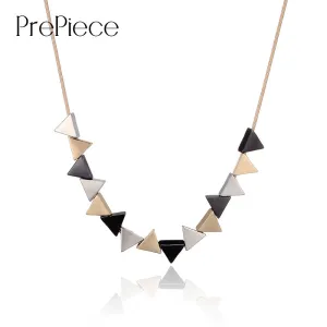 PrePiece Unique Geometric Triangle Shaped Alloy Pendant Necklace 2016 New Party Trendy Vintage Jewelry for Women Bijoux PN0585