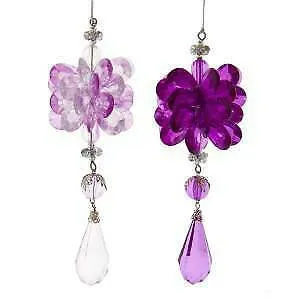 Set of 2 Royal Splendor Purple Dangle Ornament