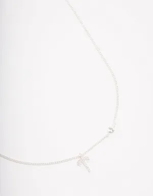 Silver Plated Aries Necklace With Cubic Zirconia Pendant