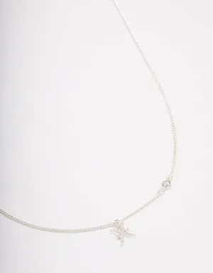 Silver Plated Pisces Necklace With Cubic Zirconia Pendant