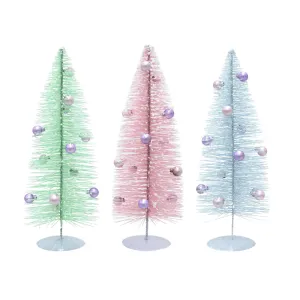 Snowy Pastel Tree with Pearls Asst